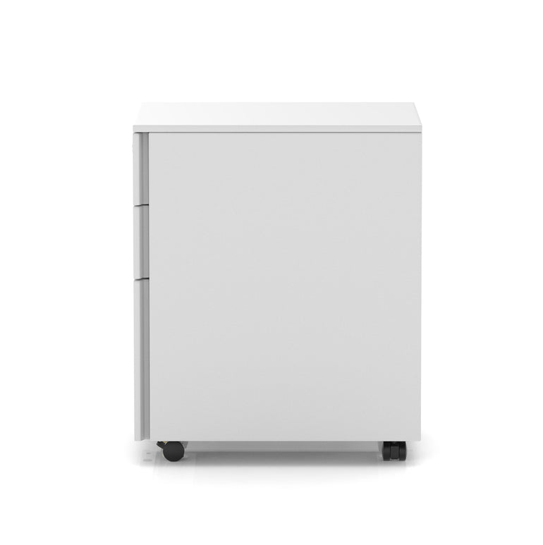 Base Mobile Steel Pedestal 3 Drawer – Fully Assembled Office Filing Cabinet, Durable Steel, Lockable, 5 Year Warranty, Mobile on Wheels, Available in Black, Silver or White