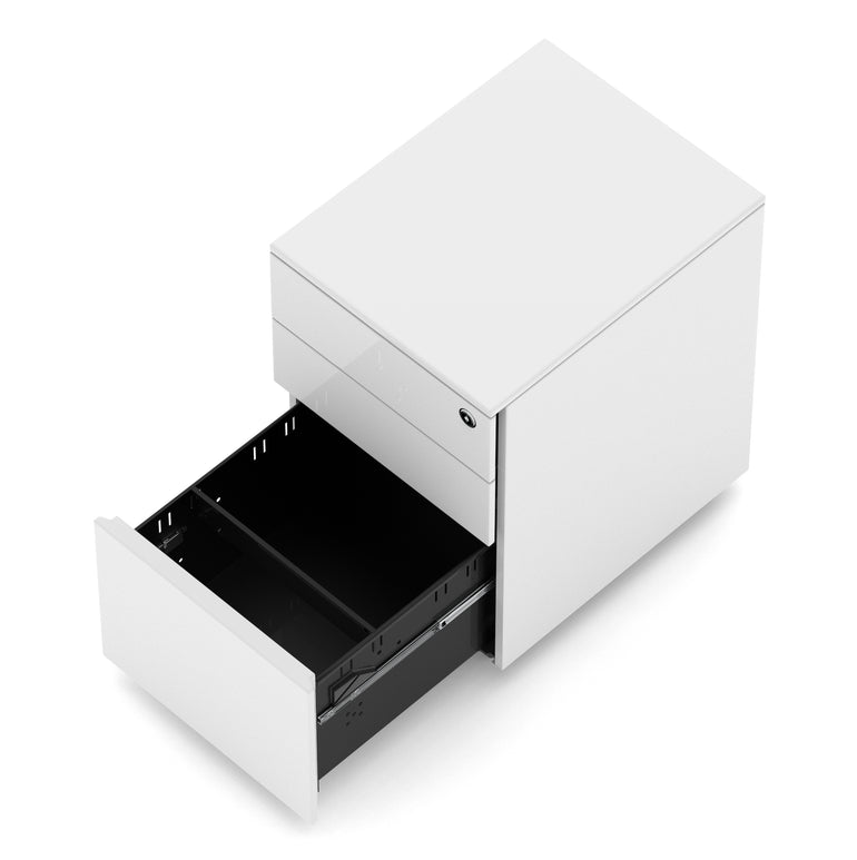 Base Mobile Steel Pedestal 3 Drawer – Fully Assembled Office Filing Cabinet, Durable Steel, Lockable, 5 Year Warranty, Mobile on Wheels, Available in Black, Silver or White