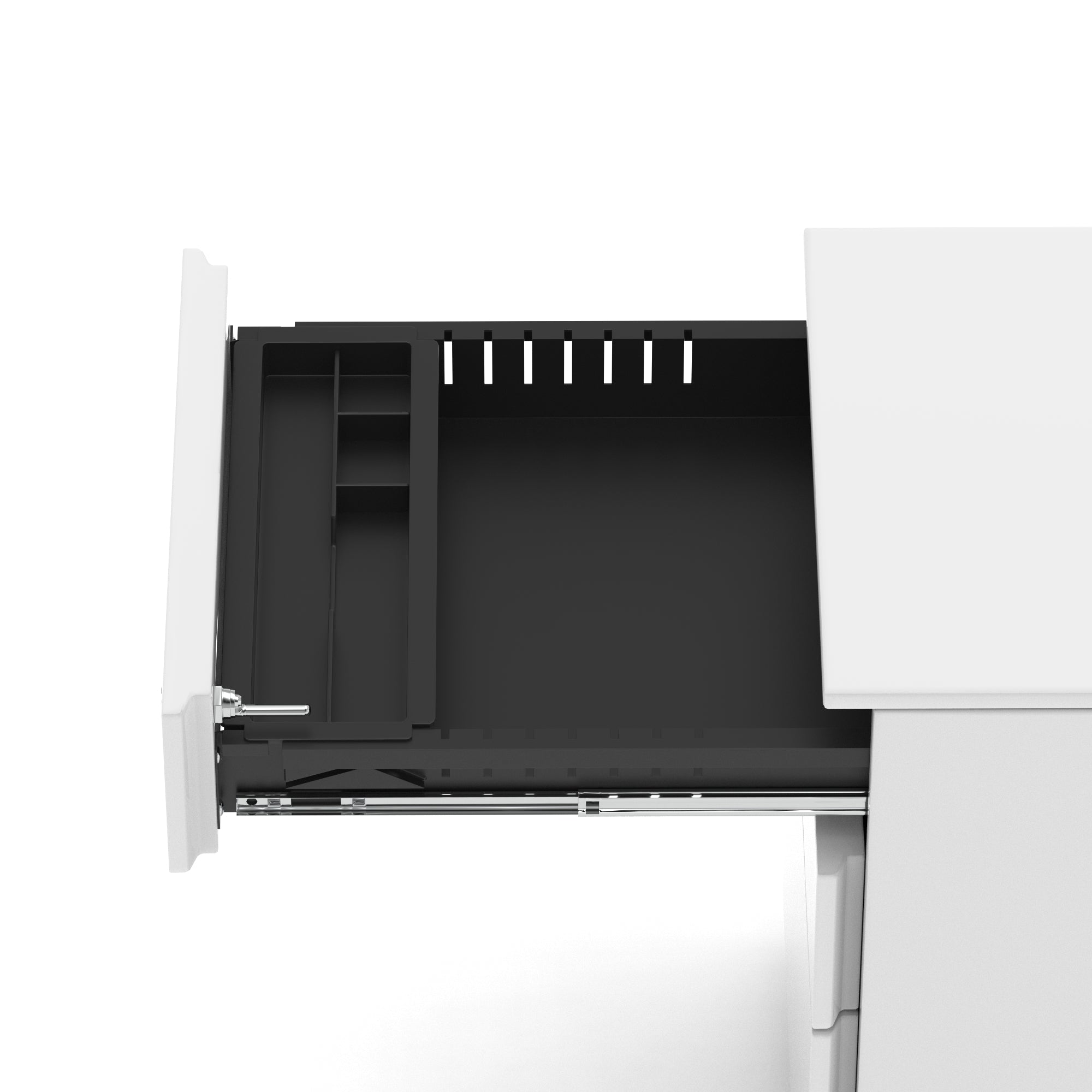 Base Mobile Steel Pedestal 3 Drawer – Fully Assembled Office Filing Cabinet, Durable Steel, Lockable, 5 Year Warranty, Mobile on Wheels, Available in Black, Silver or White
