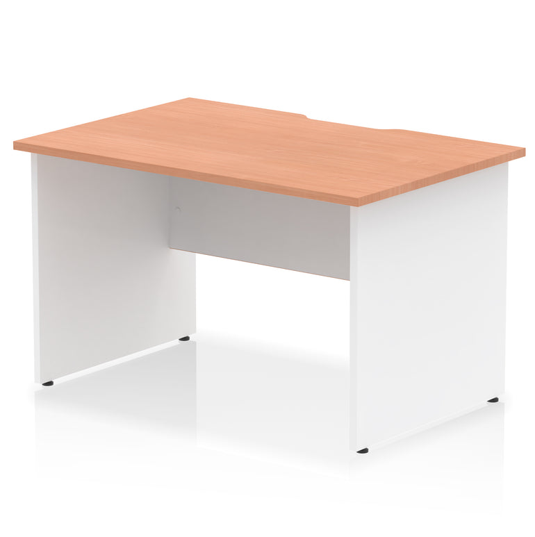 Impulse 1200mm Scalloped Edge Straight Desk with Panel End Legs – Multiple Top & Leg Colours – Durable MFC – 10 Year Warranty – Self Assembly