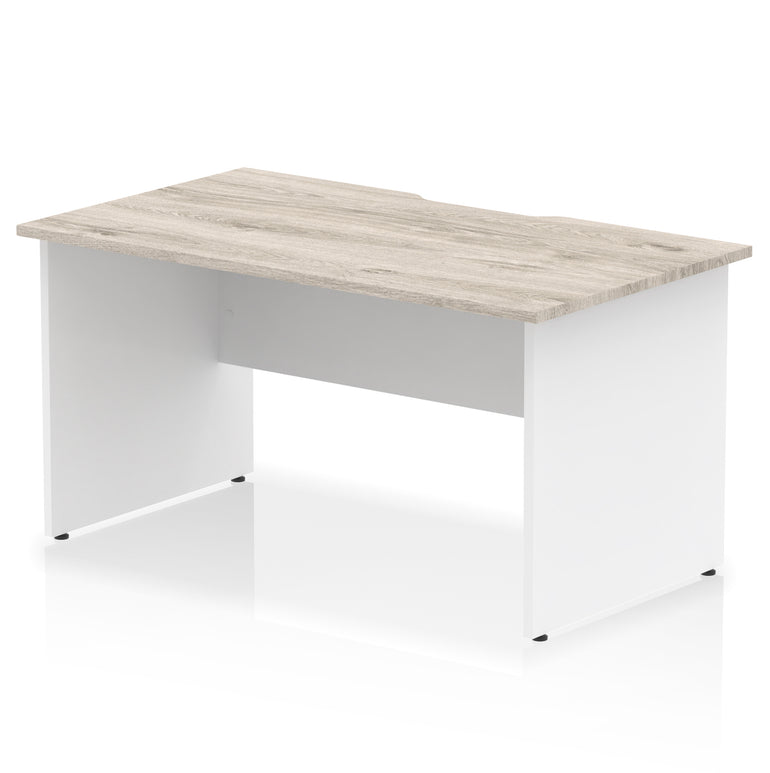 Impulse 1400mm Scalloped Edge Straight Desk with Panel End Legs, Multiple Desktop & Leg Colours, Durable MFC, Self-Assembly, 10 Year Warranty – Office or Home Use