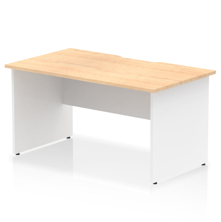 Impulse 1400mm Scalloped Edge Straight Desk with Panel End Legs, Multiple Desktop & Leg Colours, Durable MFC, Self-Assembly, 10 Year Warranty – Office or Home Use