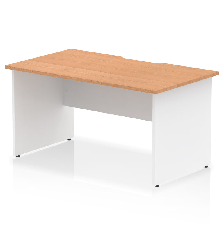 Impulse 1400mm Scalloped Edge Straight Desk with Panel End Legs, Multiple Desktop & Leg Colours, Durable MFC, Self-Assembly, 10 Year Warranty – Office or Home Use