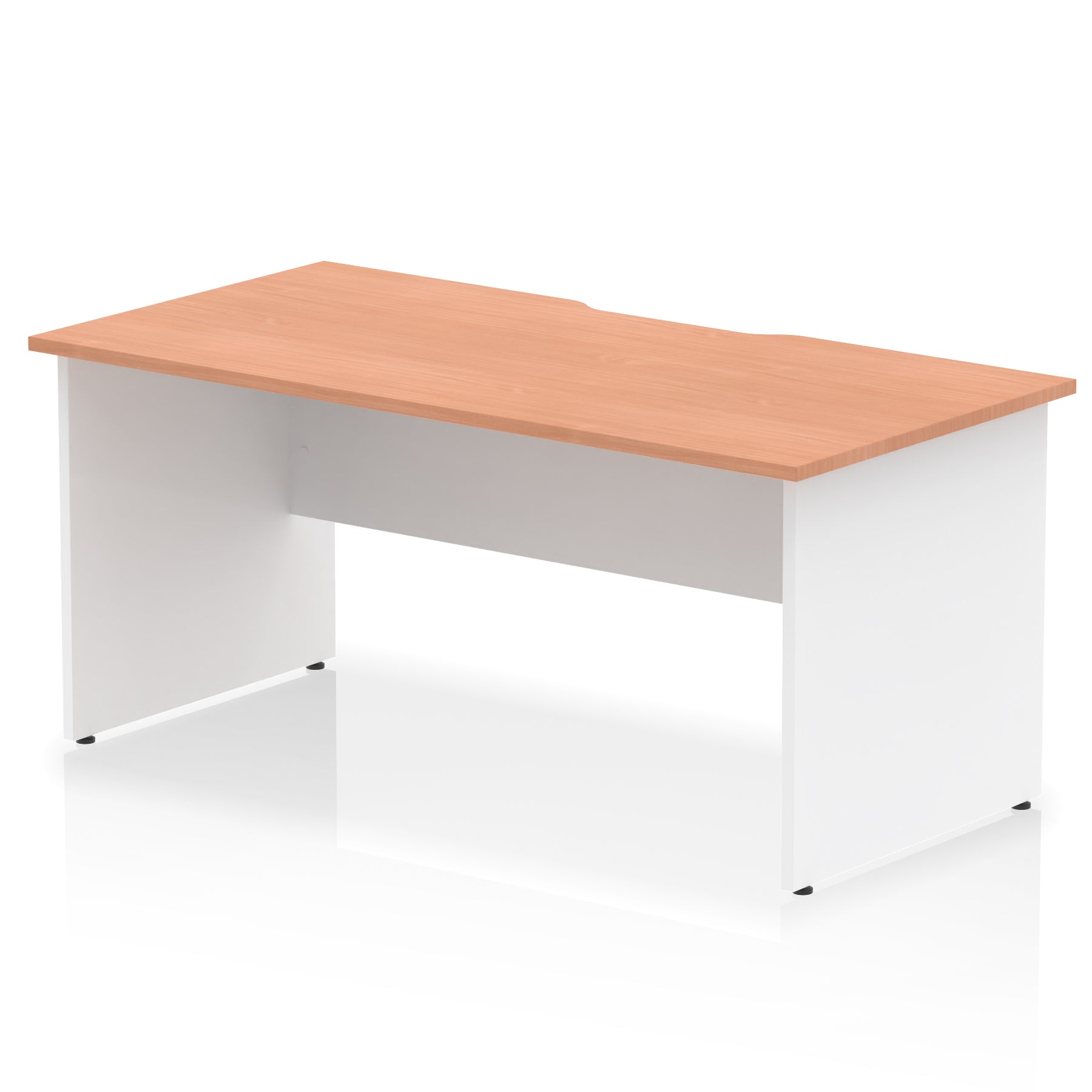 Impulse 1600mm Scalloped Edge Straight Office Desk with Panel End Legs, Multiple Top & Leg Colour Options, Durable MFC, 10 Year Warranty, Self-Assembly – Modern Workstation