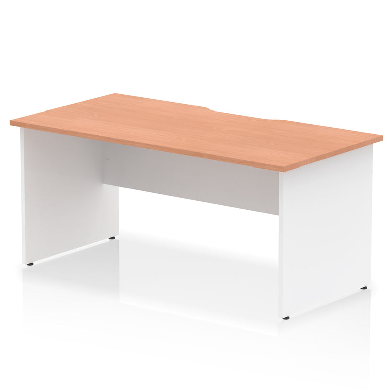 Impulse 1600mm Scalloped Edge Straight Office Desk with Panel End Legs, Multiple Top & Leg Colour Options, Durable MFC, 10 Year Warranty, Self-Assembly – Modern Workstation