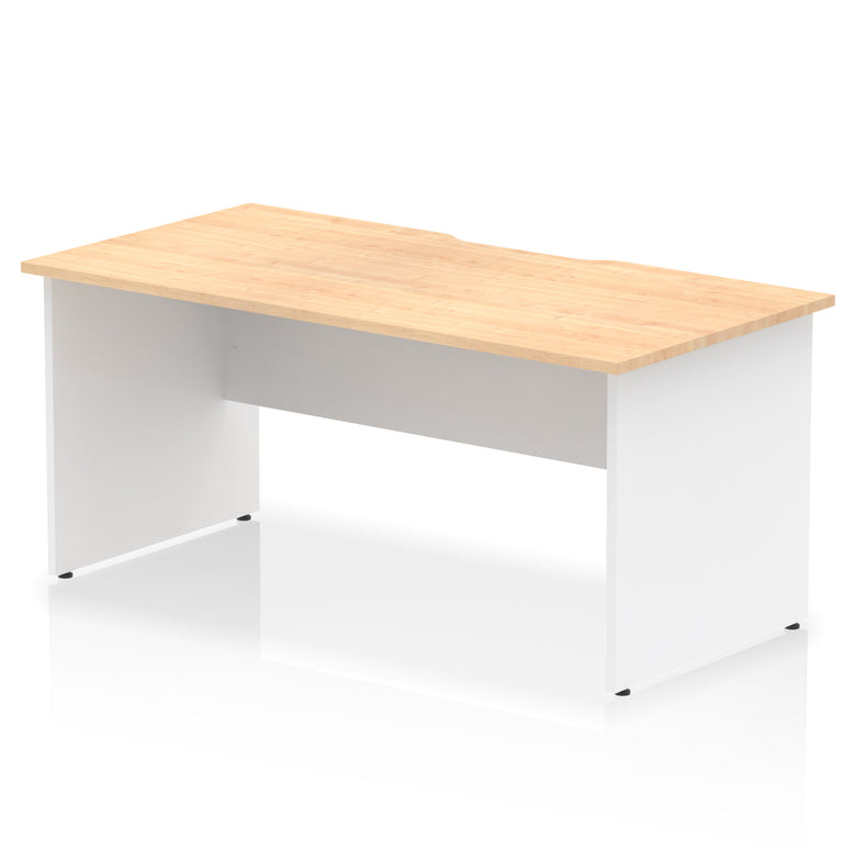 Impulse 1600mm Scalloped Edge Straight Office Desk with Panel End Legs, Multiple Top & Leg Colour Options, Durable MFC, 10 Year Warranty, Self-Assembly – Modern Workstation