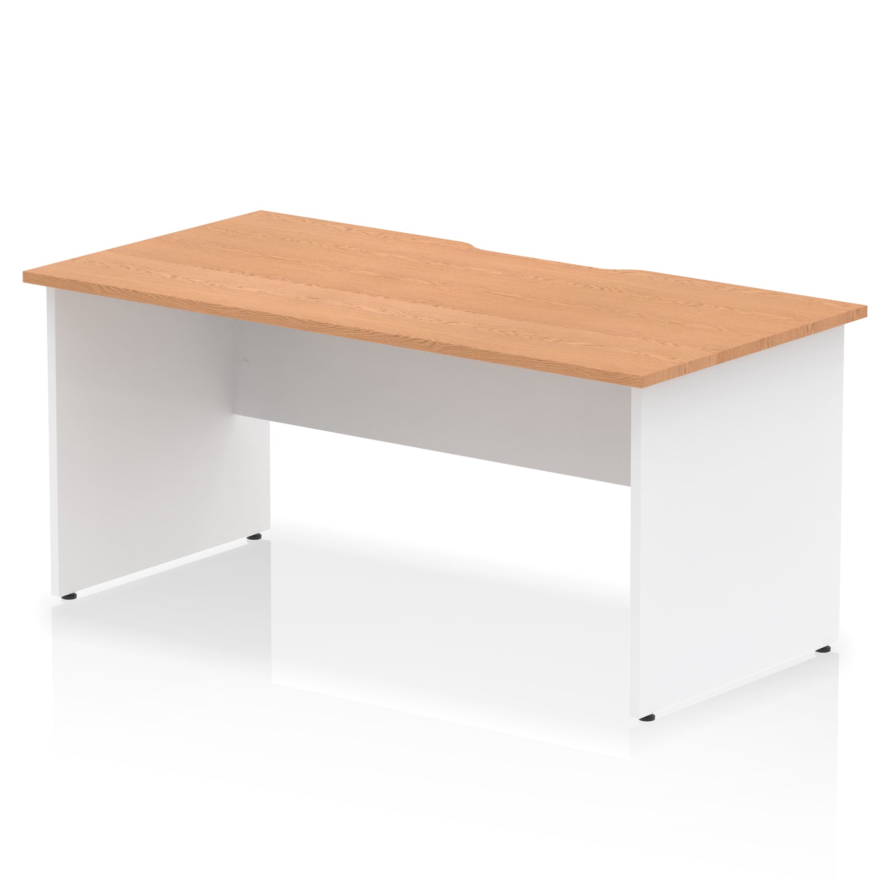 Impulse 1600mm Scalloped Edge Straight Office Desk with Panel End Legs, Multiple Top & Leg Colour Options, Durable MFC, 10 Year Warranty, Self-Assembly – Modern Workstation