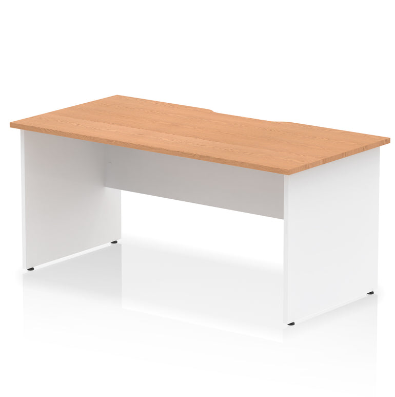 Impulse 1600mm Scalloped Edge Straight Office Desk with Panel End Legs, Multiple Top & Leg Colour Options, Durable MFC, 10 Year Warranty, Self-Assembly – Modern Workstation