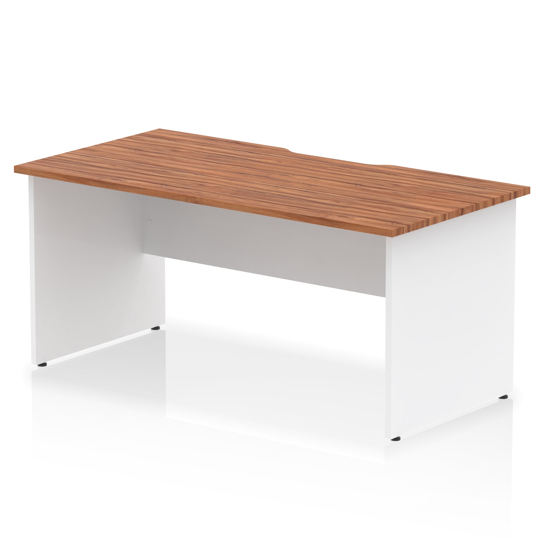 Impulse 1600mm Scalloped Edge Straight Office Desk with Panel End Legs, Multiple Top & Leg Colour Options, Durable MFC, 10 Year Warranty, Self-Assembly – Modern Workstation