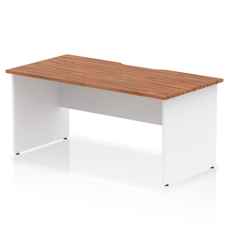 Impulse 1600mm Scalloped Edge Straight Office Desk with Panel End Legs, Multiple Top & Leg Colour Options, Durable MFC, 10 Year Warranty, Self-Assembly – Modern Workstation