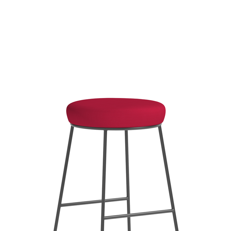 Turin Black Frame Fabric Seat Stool Chair
