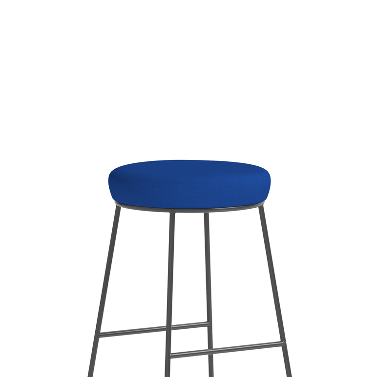 Turin Black Frame Fabric Seat Stool Chair