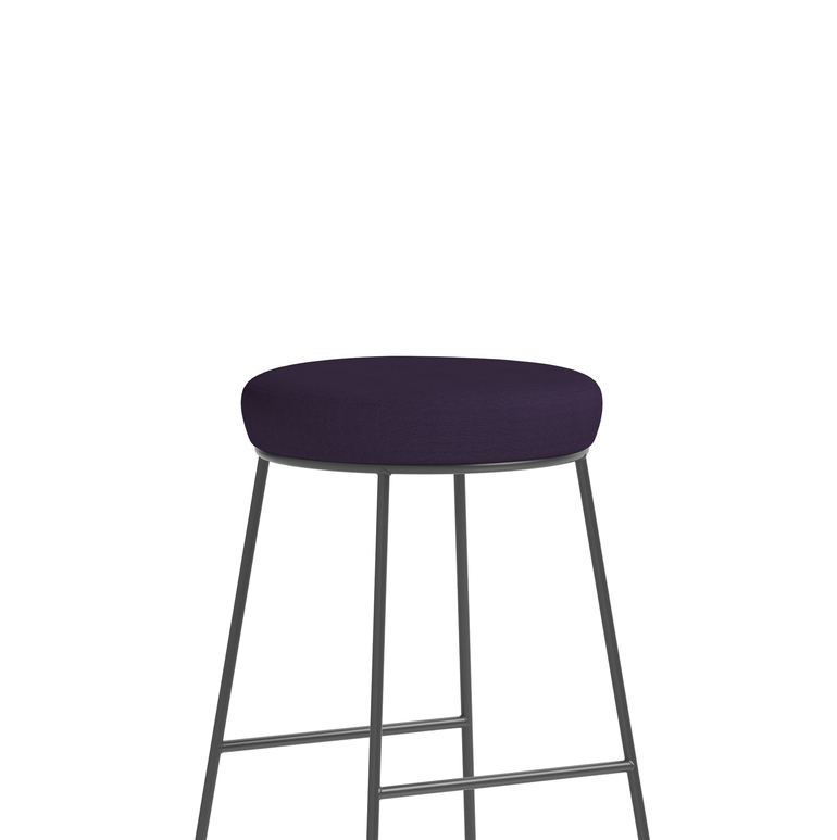 Turin Black Frame Fabric Seat Stool Chair