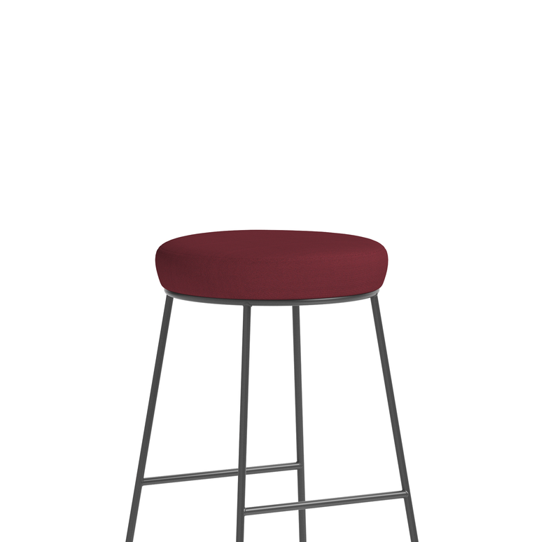 Turin Black Frame Fabric Seat Stool Chair