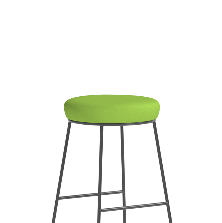 Turin Black Frame Fabric Seat Stool Chair