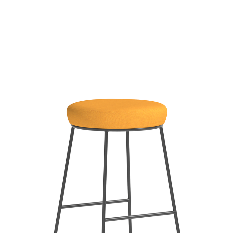 Turin Black Frame Fabric Seat Stool Chair