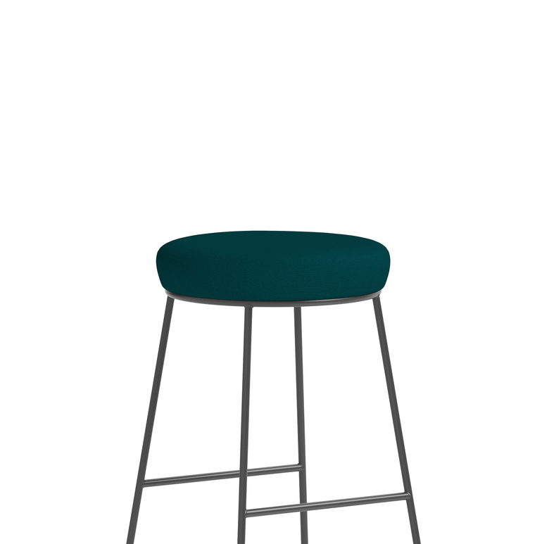 Turin Black Frame Fabric Seat Stool Chair
