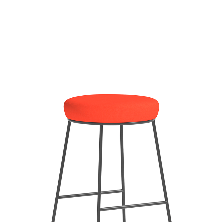 Turin Black Frame Fabric Seat Stool Chair