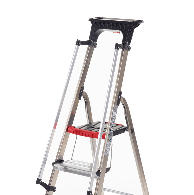 Double Decker Aluminium Stepladder With Tool Tray With Handrails