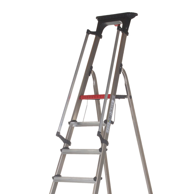 Double Decker Aluminium Stepladder With Tool Tray With Handrails