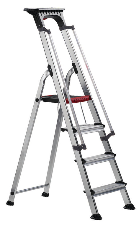Double Decker Aluminium Stepladder With Tool Tray With Handrails