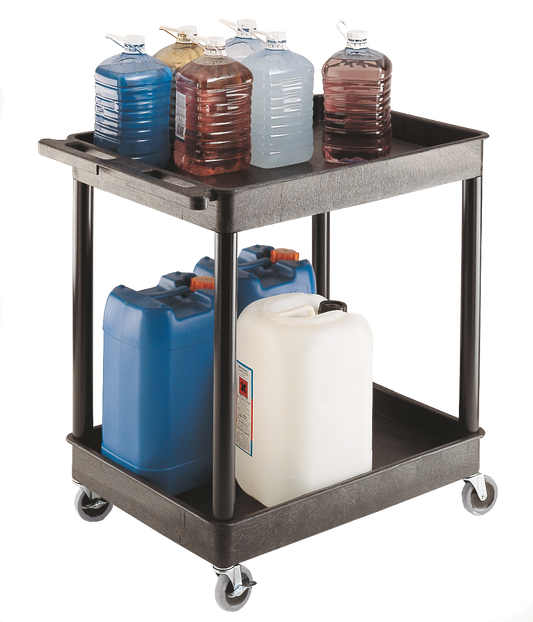 Proplaz Superstrength Plastic Multi Purpose Trolleys Storage Trays Black