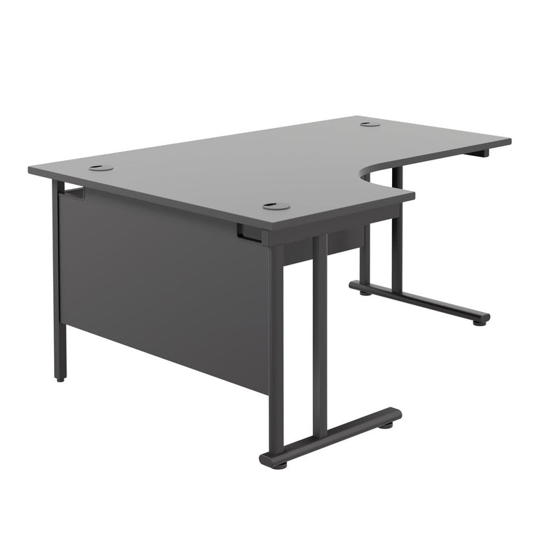 Twin Upright Left Hand 1600mm Crescent Desk