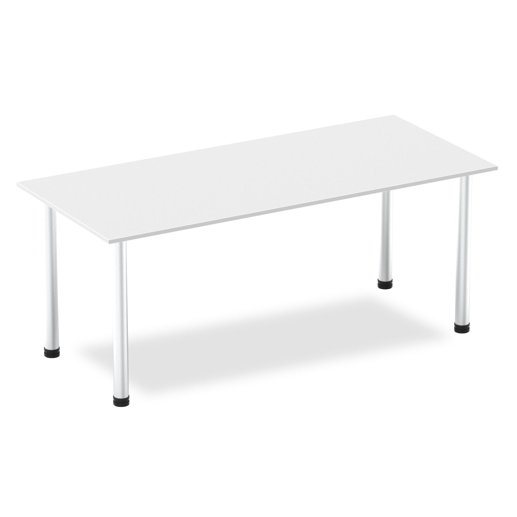 Impulse 1800mm Straight Post Leg Table - Rectangular MFC Desk, 5-Year Guarantee, Self-Assembly, Multiple Frame Colors