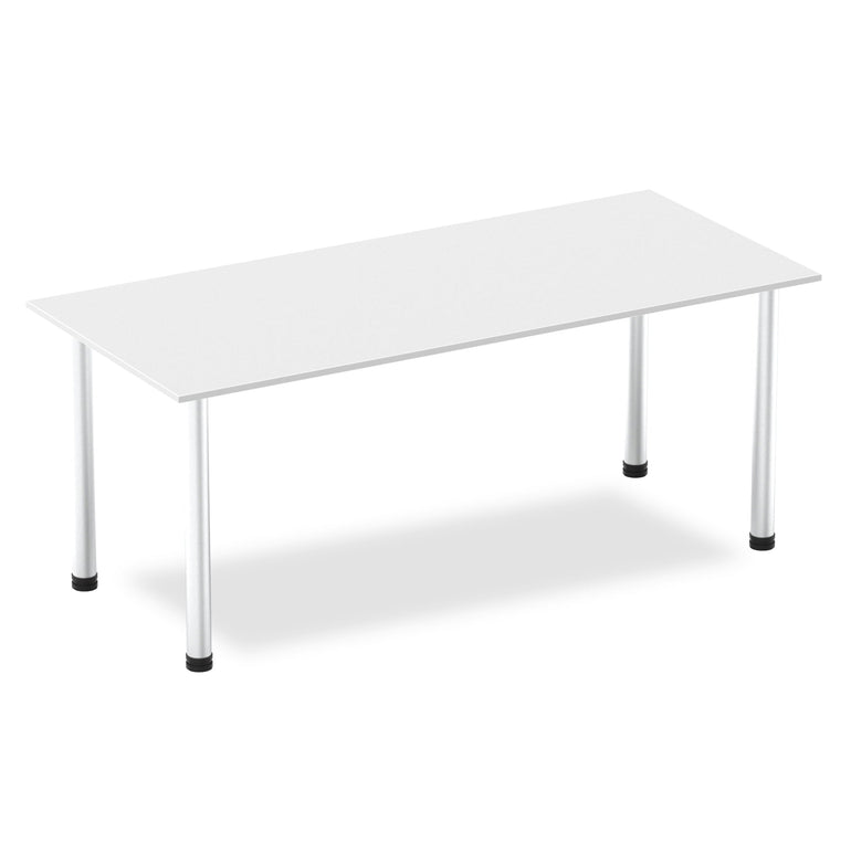 Impulse 1800mm Straight Post Leg Table - Rectangular MFC Desk, 5-Year Guarantee, Self-Assembly, Multiple Frame Colors