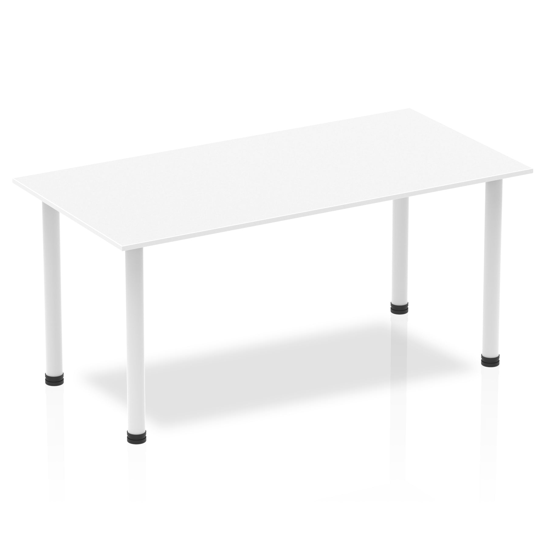 Impulse 1600mm Straight Post Leg Table - Rectangular MFC Desk, Self-Assembly, 5-Year Guarantee, Multiple Frame Colors