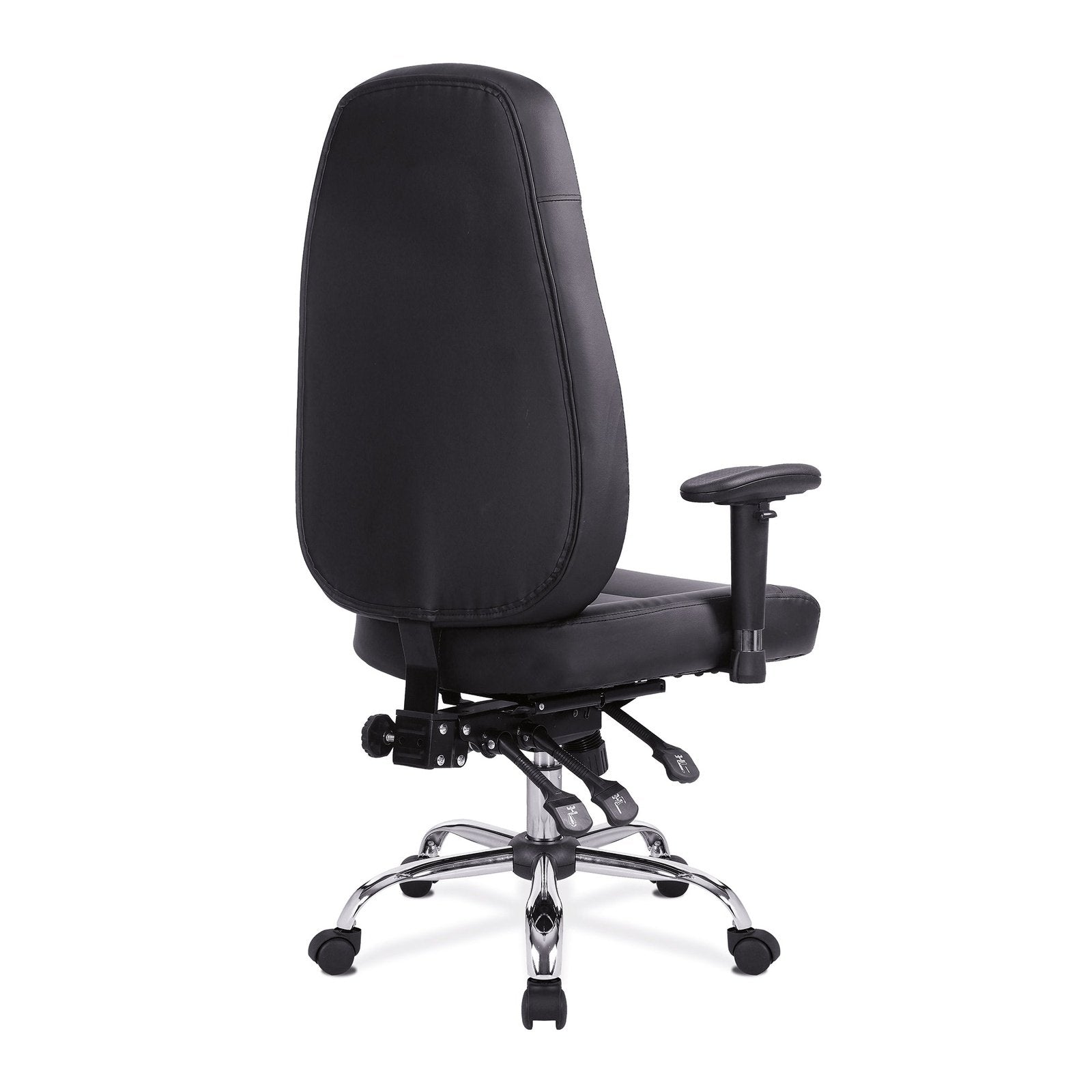 24 Hour Synchronous Operator Chair with Bonded Leather Upholstery and Chrome Base - Office Products Online