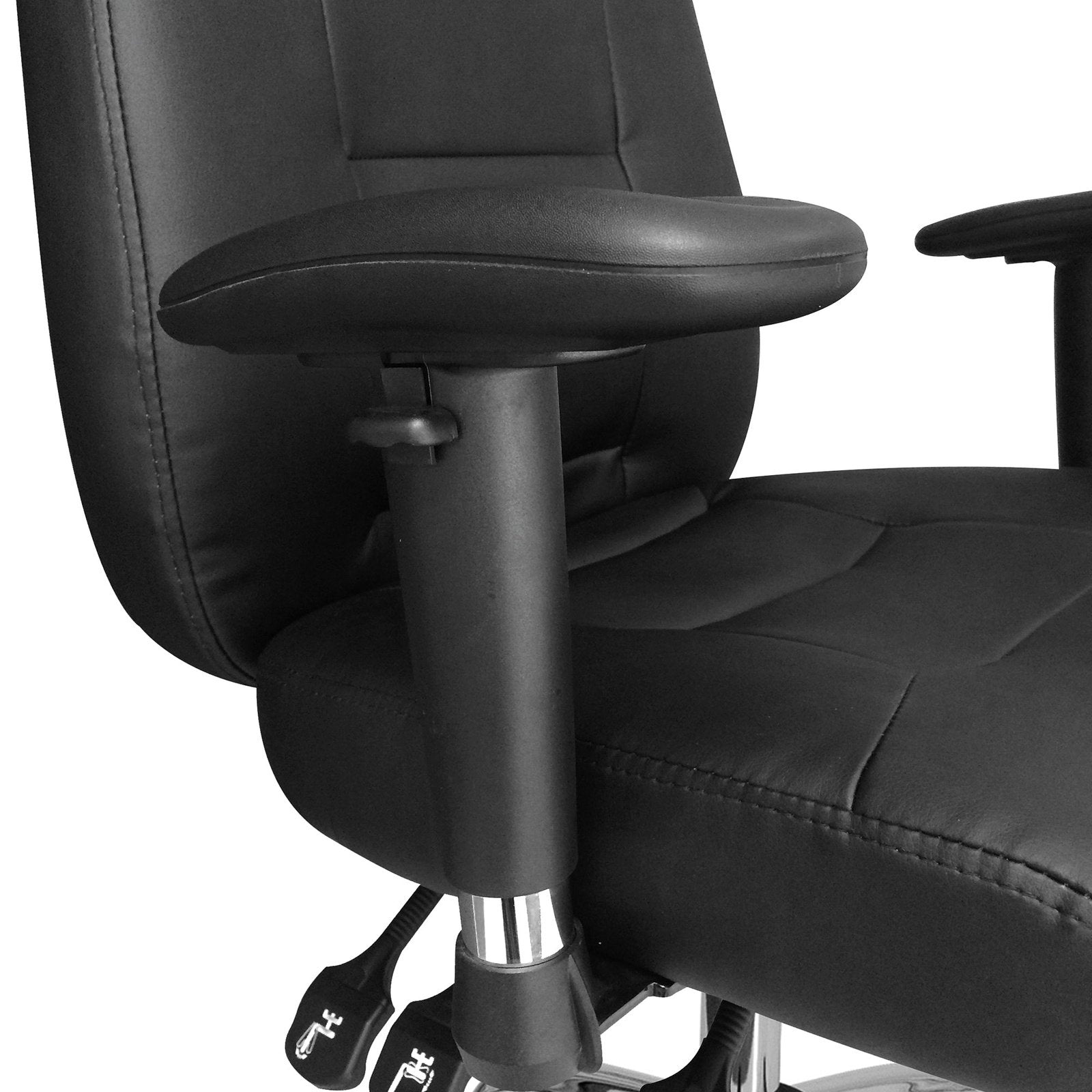 24 Hour Synchronous Operator Chair with Bonded Leather Upholstery and Chrome Base - Office Products Online