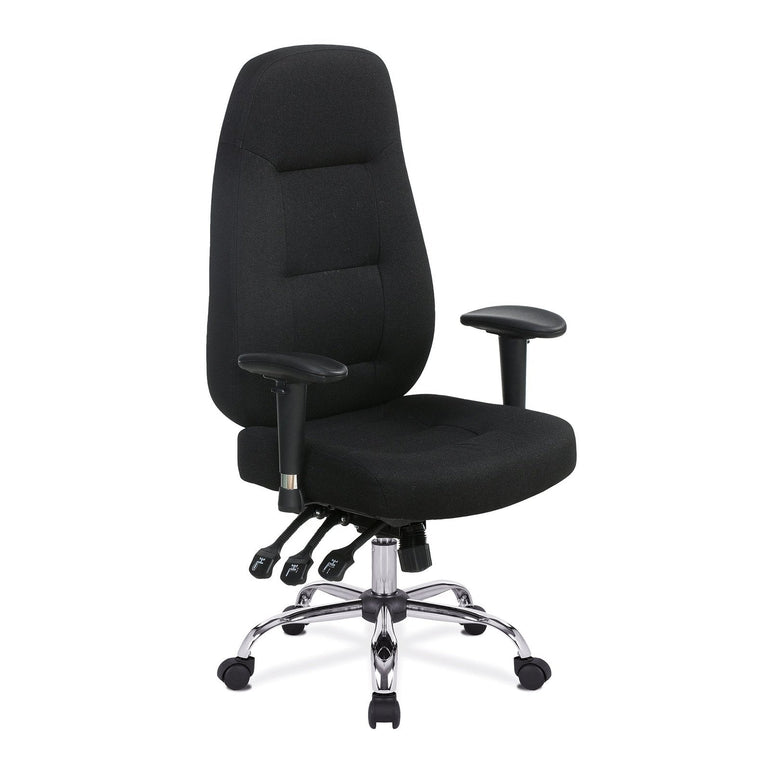 24 Hour Synchronous Operator Chair with Fabric Upholstery and Chrome Base - Office Products Online