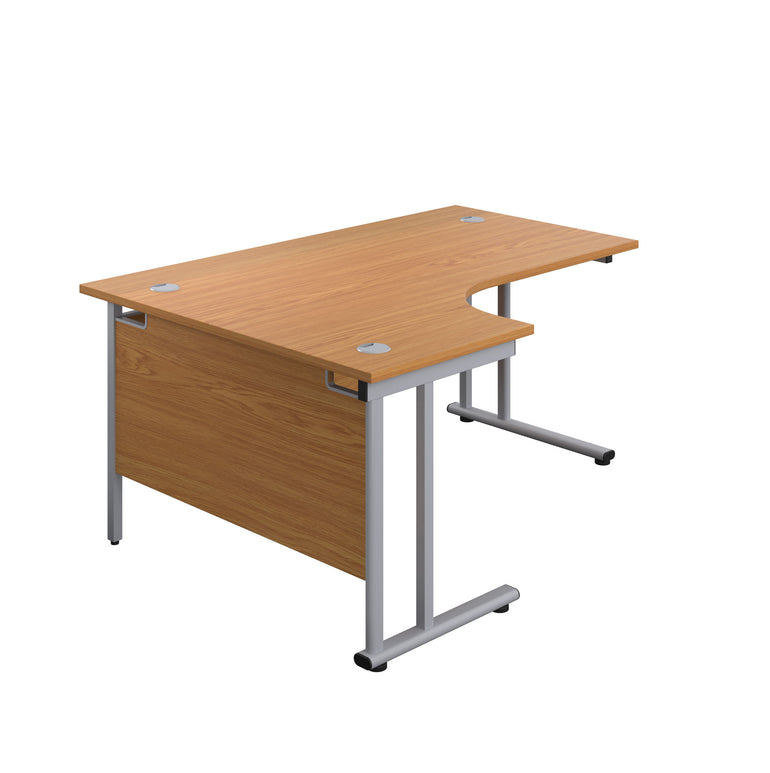 Twin Upright Left Hand 1600mm Crescent Desk
