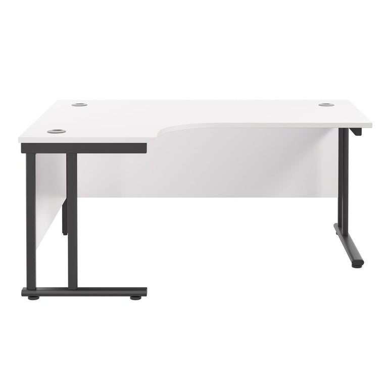 Twin Upright Left Hand 1600mm Crescent Desk