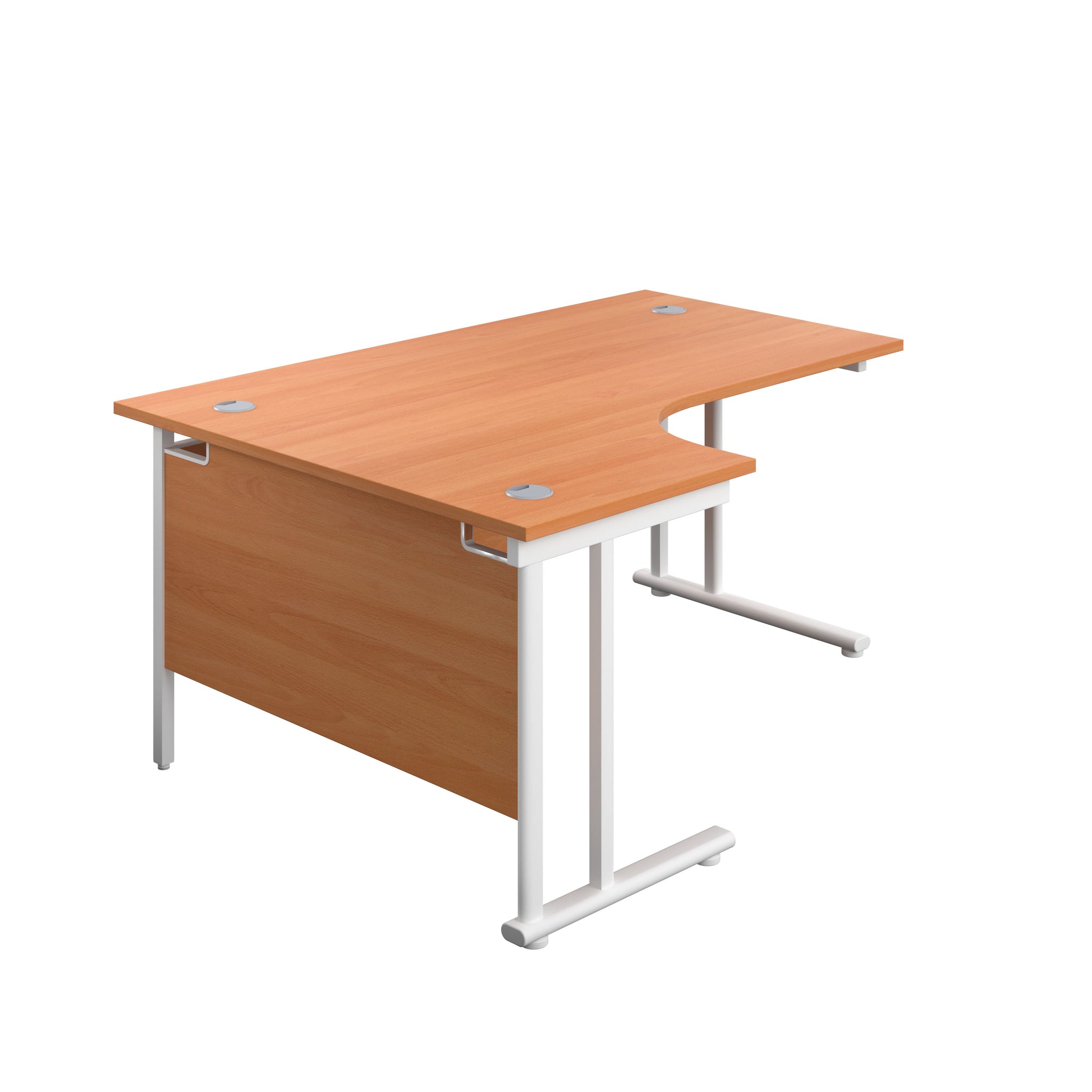 Twin Upright Left Hand 1600mm Crescent Desk