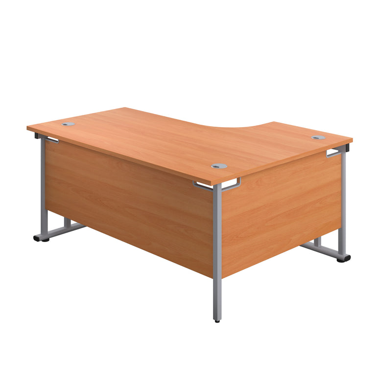 Twin Upright Left Hand 1600mm Crescent Desk