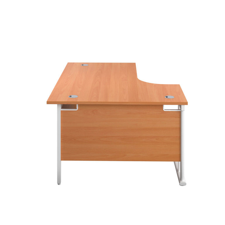 Twin Upright Left Hand 1600mm Crescent Desk