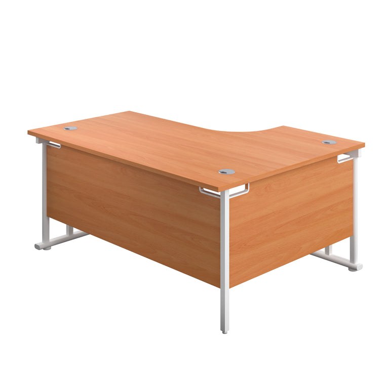 Twin Upright Left Hand 1600mm Crescent Desk