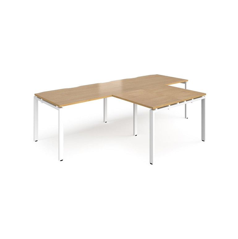 Adapt double straight 800 deep with 800mm return desks - Office Products Online