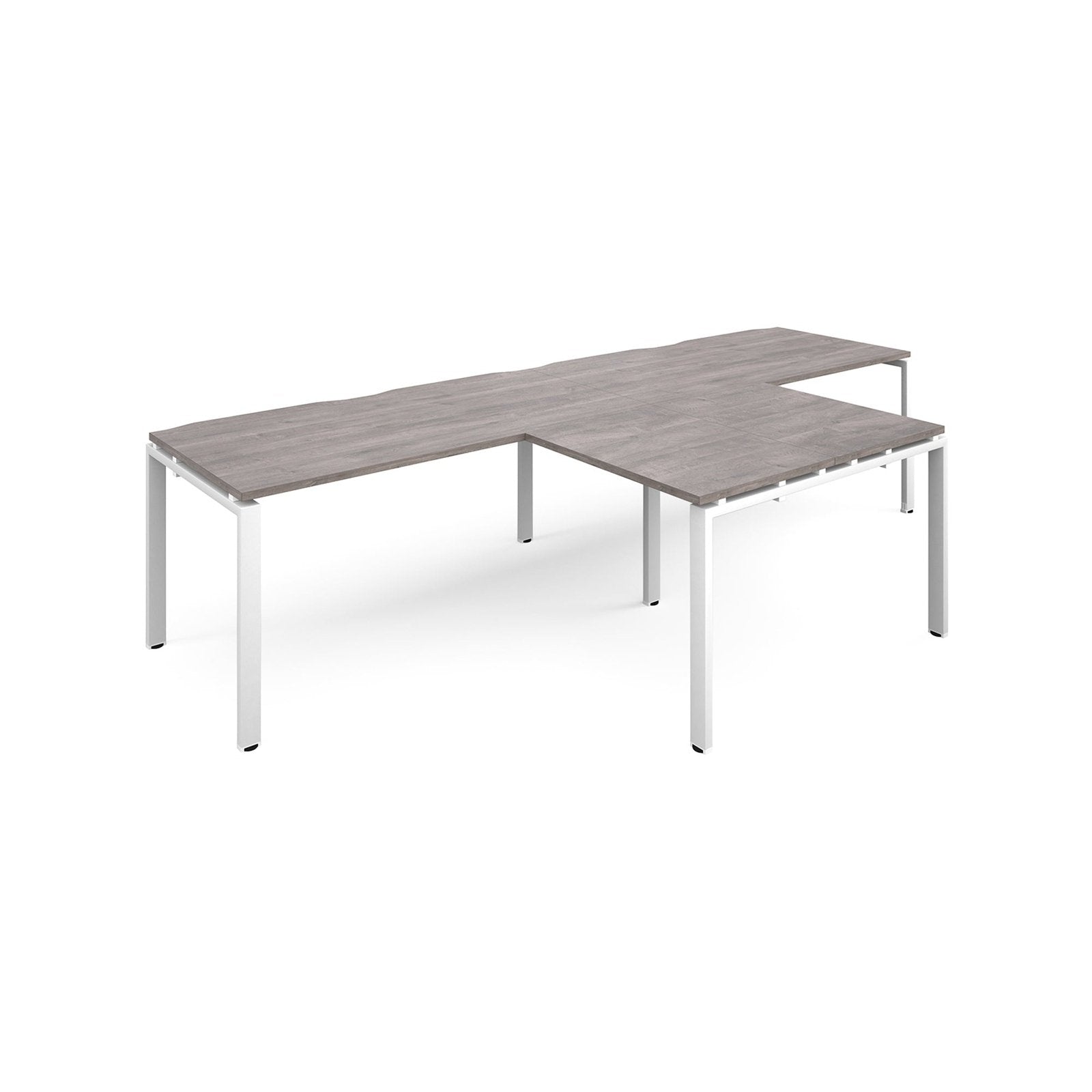 Adapt double straight 800 deep with 800mm return desks - Office Products Online