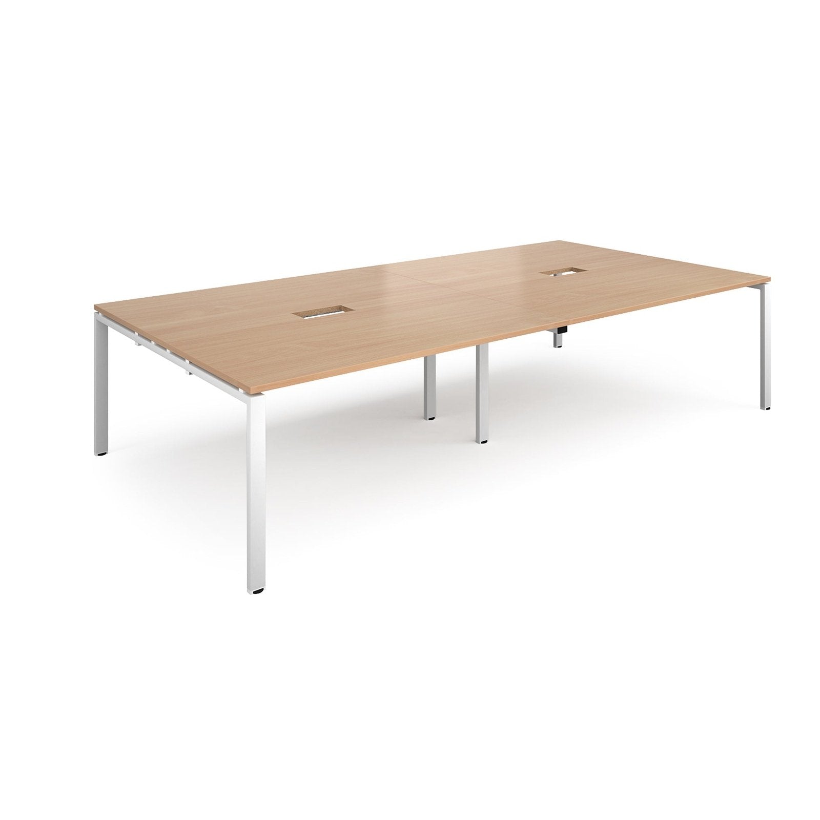 Adapt rectangular boardroom table with 2 cutouts - Office Products Online