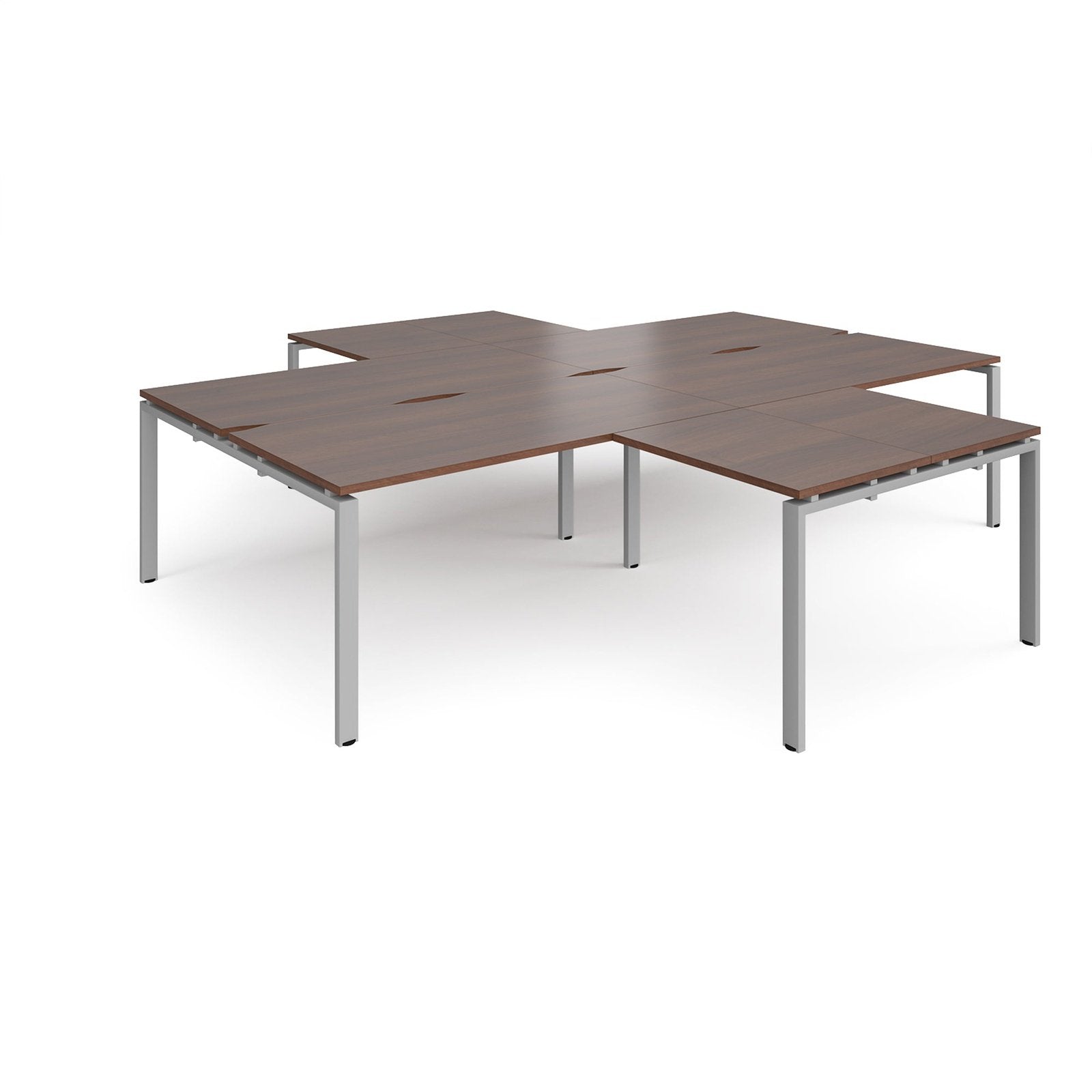 Adapt to back 4 desk cluster 1600 deep with 800mm return desks - Office Products Online