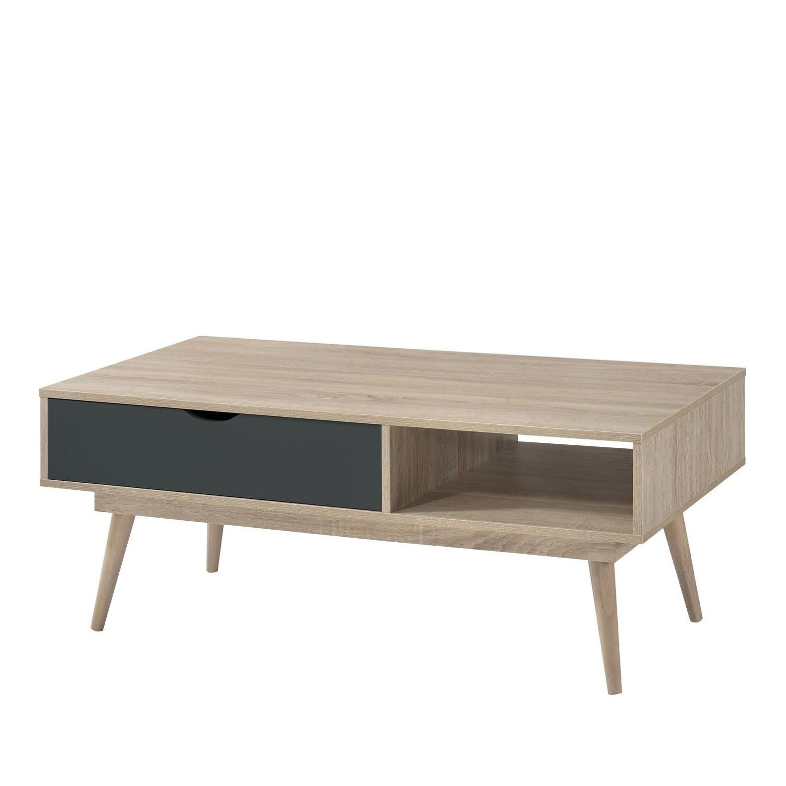 Alford Coffee Table Drawer Open Shelves allhomely