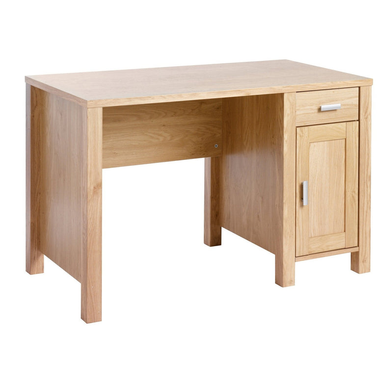 Amazon home office workstation with integrated drawer and cupboard unit - oak - Office Products Online