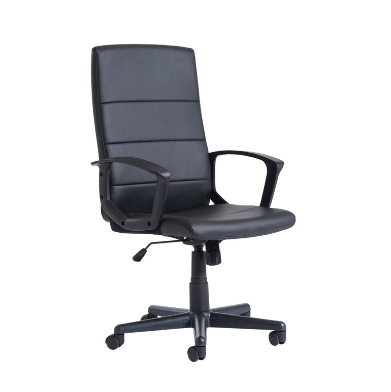 Ascona high back managers chair - black faux leather - Office Products Online