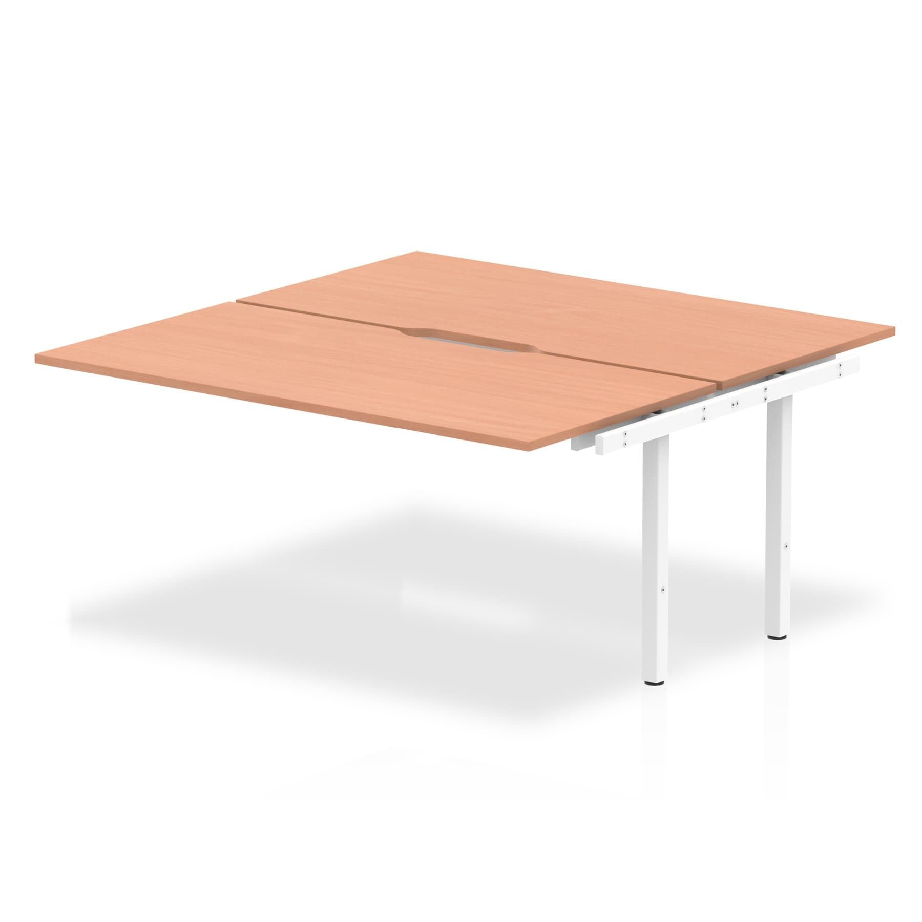 Evolve Plus B2B Extension Kit - Rectangular MFC Desk with Box Frame Legs, 1200-1600mm Width, 5-Year Guarantee - Self-Assembly