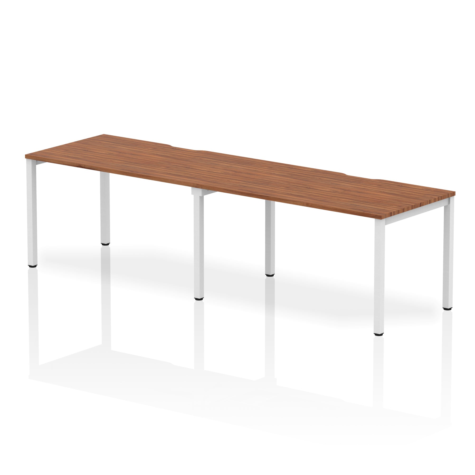 Evolve Plus 2-Person Single Row Desk - Rectangular MFC Top, Box Frame Legs, 2400-3200mm Width, Self-Assembly, 5-Year Guarantee