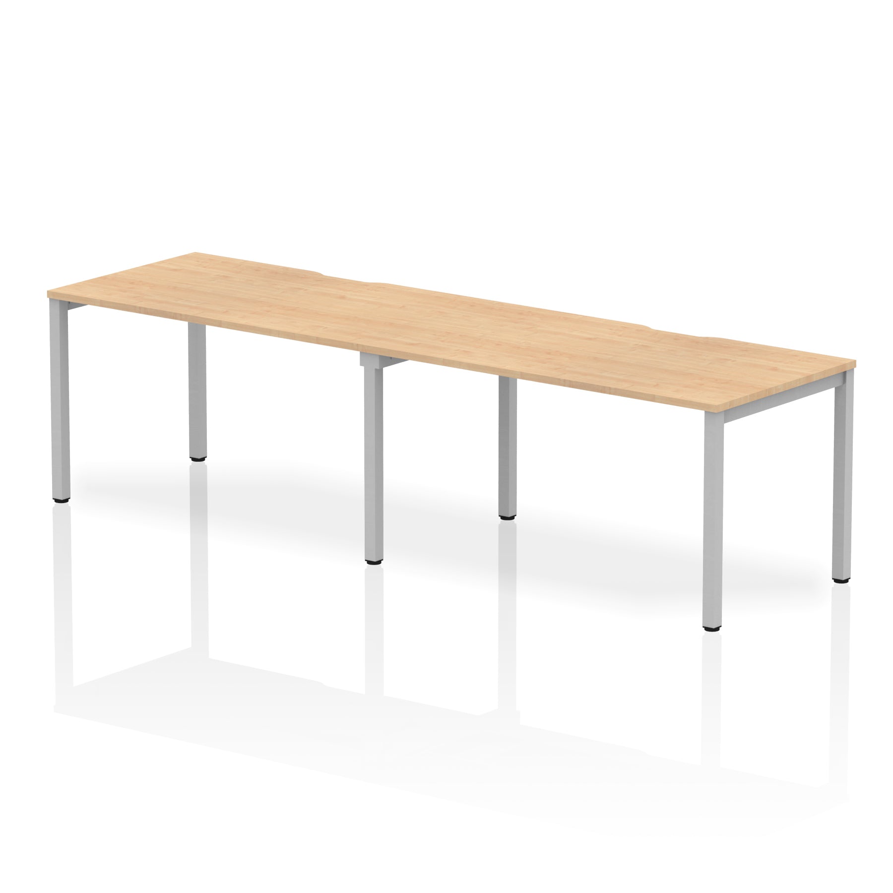 Evolve Plus 2-Person Single Row Desk - Rectangular MFC Top, Box Frame Legs, 2400-3200mm Width, Self-Assembly, 5-Year Guarantee