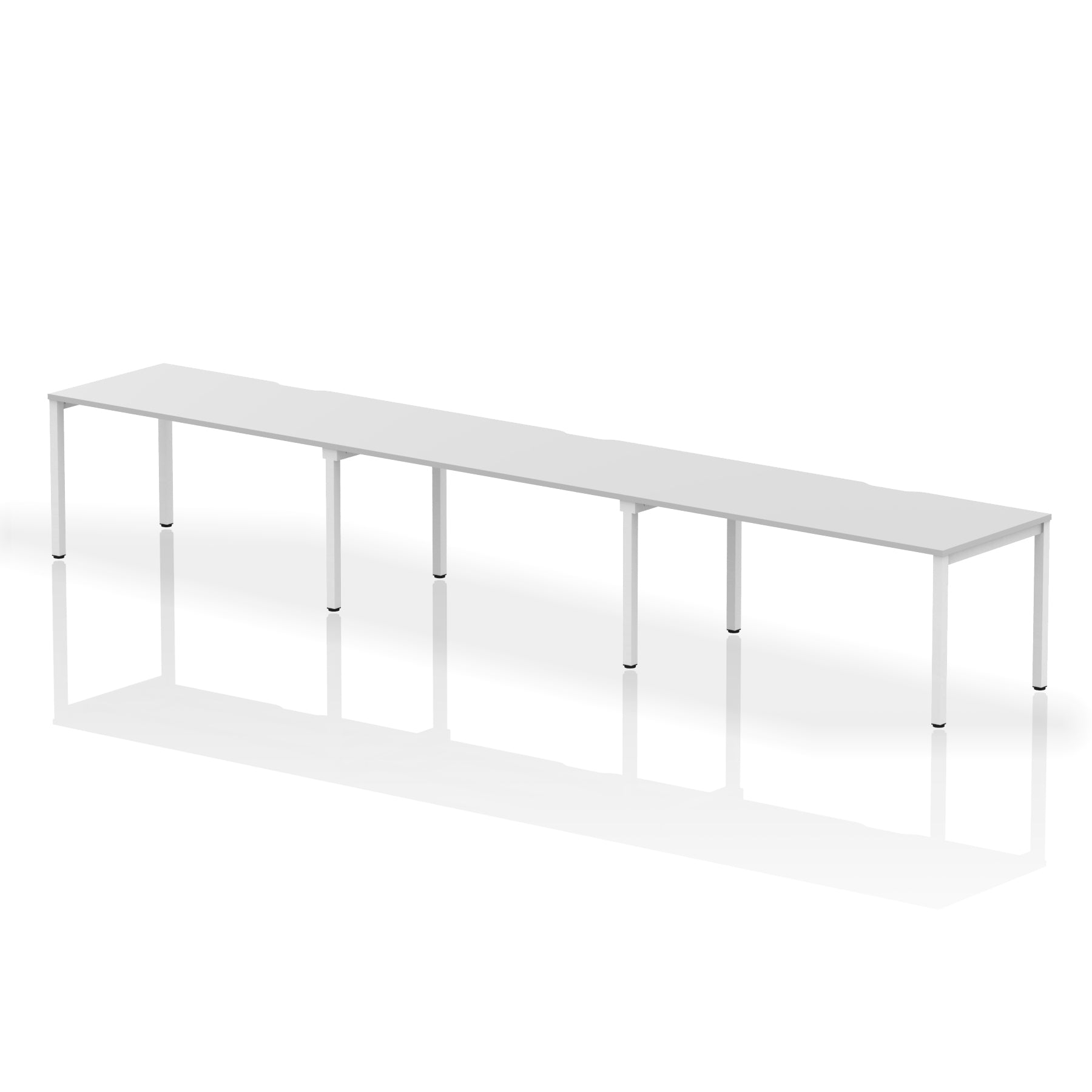 Evolve Plus 3-Person Single Row Desk - Rectangular MFC Top, Box Frame Legs, Self-Assembly, 5-Year Guarantee - 3600/4200/4800x800mm